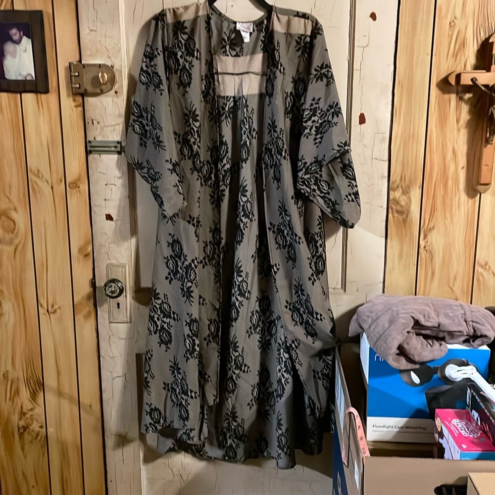 SWAL sealed with a kiss designs long cardigan 1x lace over nude
